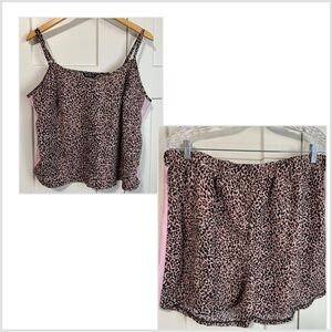 Shein Curve Leopard Print pajamas cami  and Shorts Set size 3XL